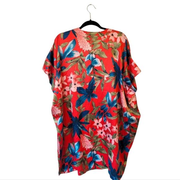 Natori Women's Red Floral Flowy Kaftan Size S - Picture 2 of 5